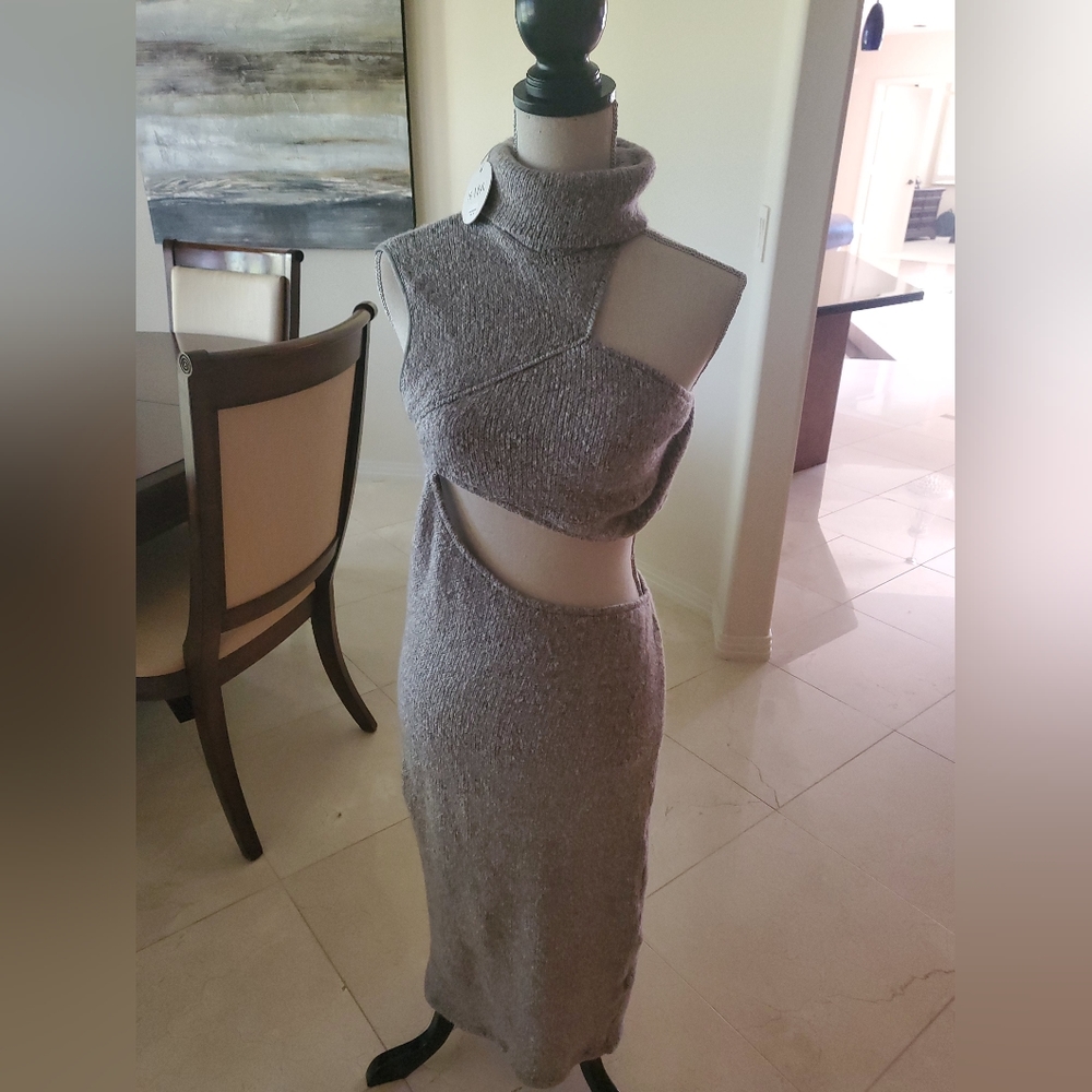 RARE Sabo Runway Wool Cut-Out Dress